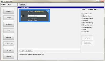 E70 Manager Home Screen